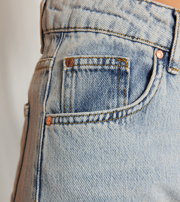 Faded High Waist Baggy Jeans