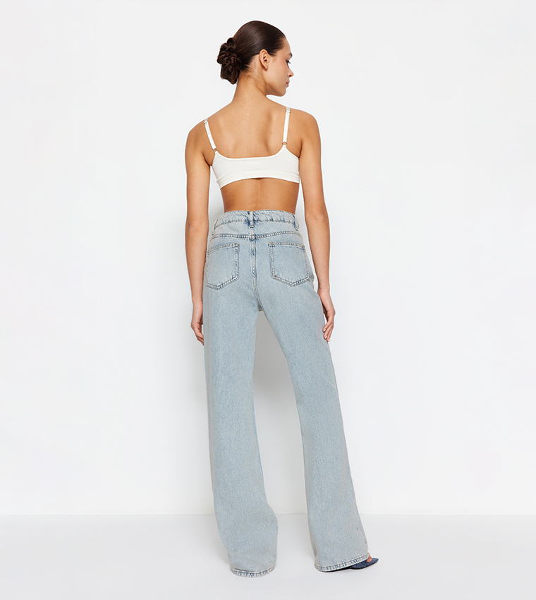 Faded High Waist Baggy Jeans