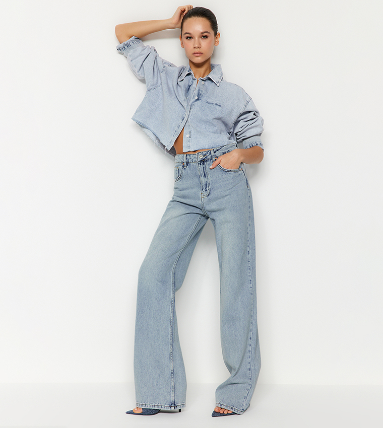Faded High Waist Baggy Jeans