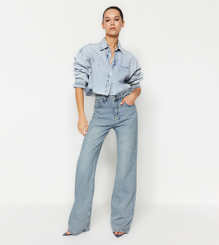 Faded High Waist Baggy Jeans