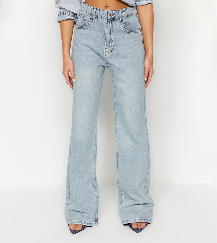 Faded High Waist Baggy Jeans