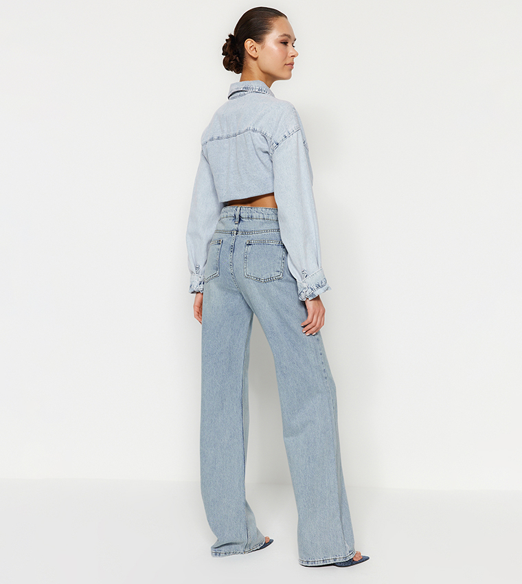 Faded High Waist Baggy Jeans