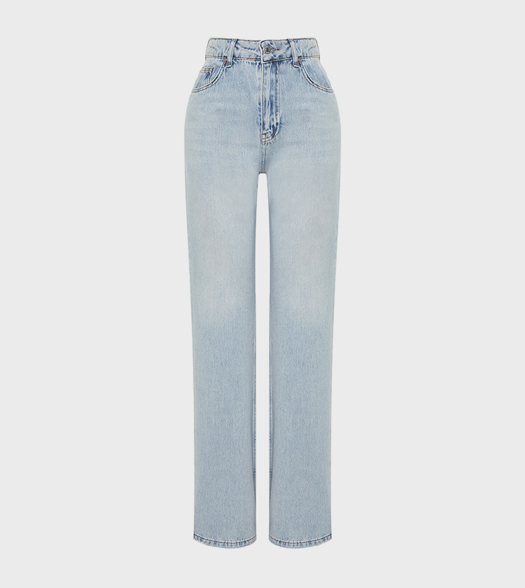 Faded High Waist Baggy Jeans
