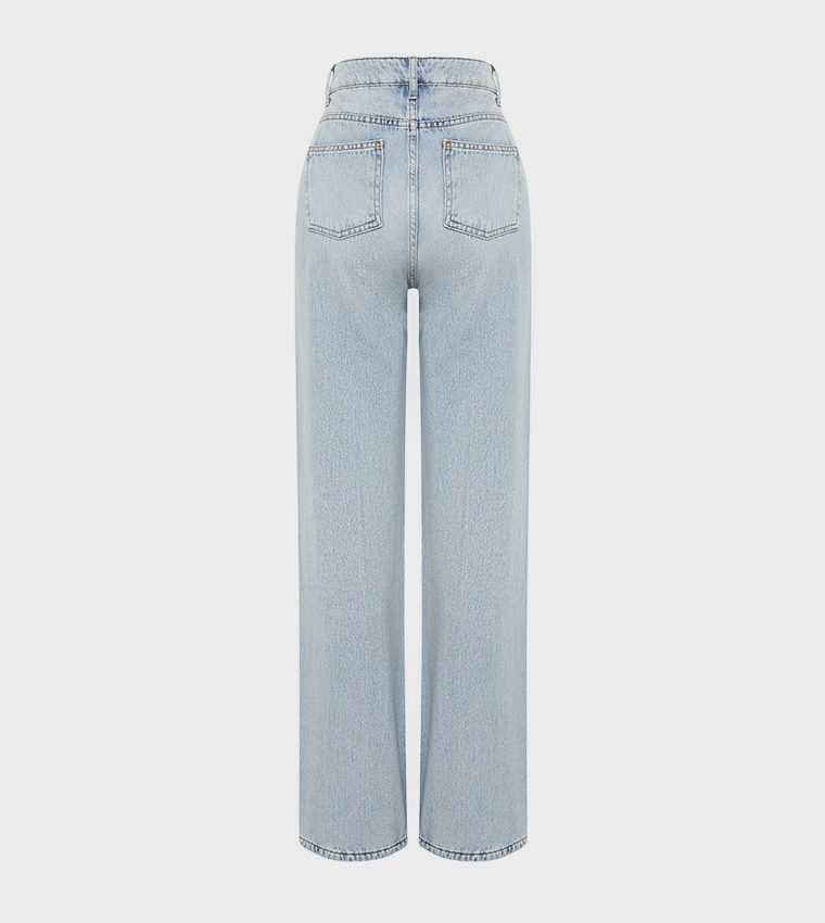 Faded High Waist Baggy Jeans