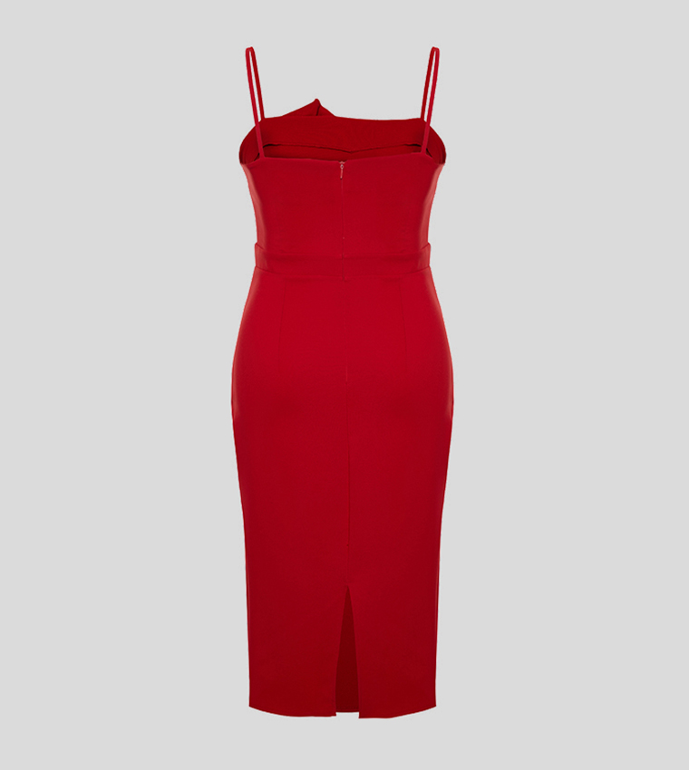 Solid Asymmetrical Cut Woven Dress