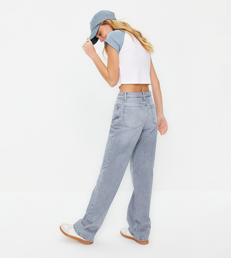 Washed Low Waist Baggy Jeans