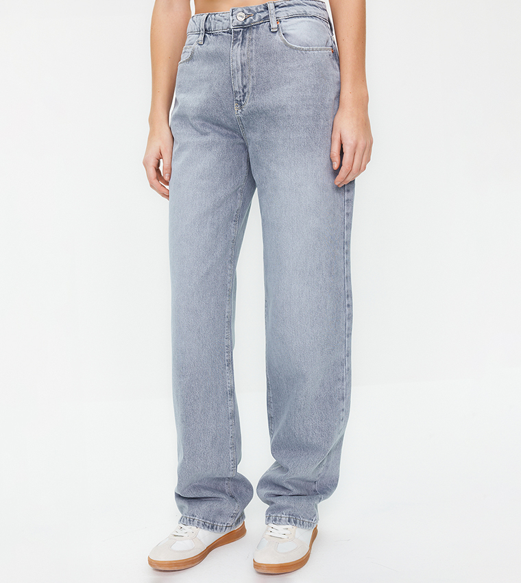 Washed Low Waist Baggy Jeans
