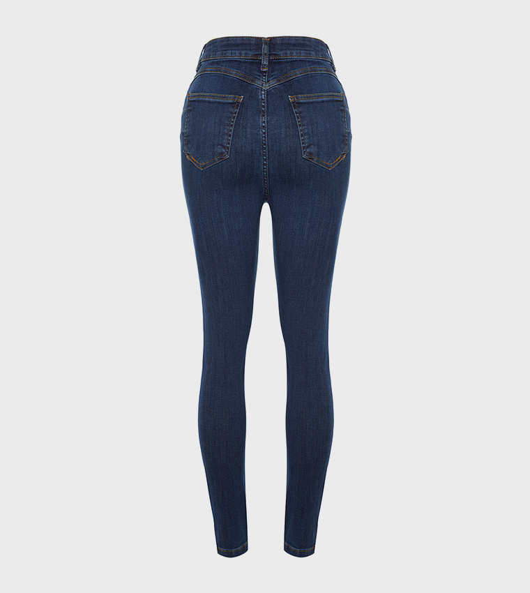 Washed High Waist Skinny Fit Jeans