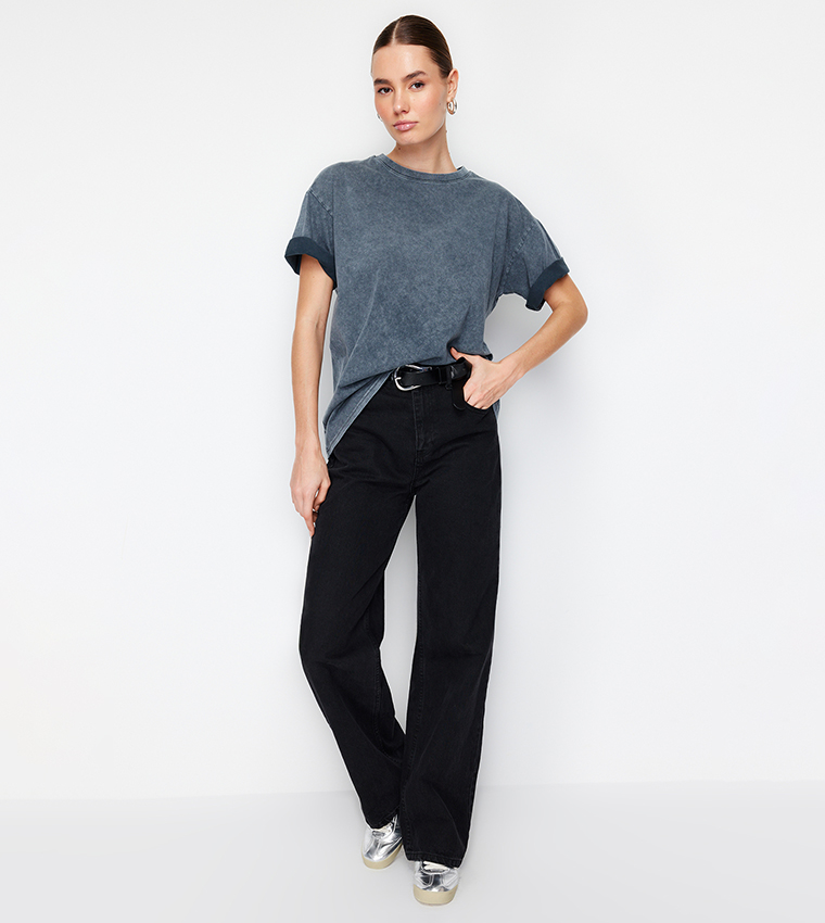 Back Print Boyfriend Fit Top