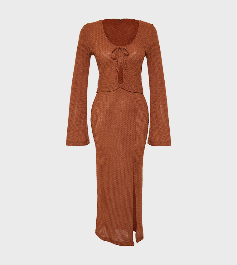 Ribbed Top and Skirt Co-Ord Set