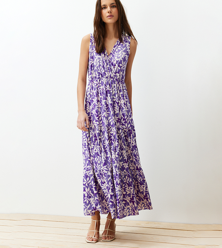 Printed Sleeveless Maxi Dress