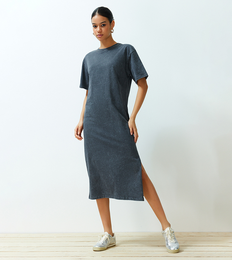 denim.dress women Laura Denim Maxi Dress