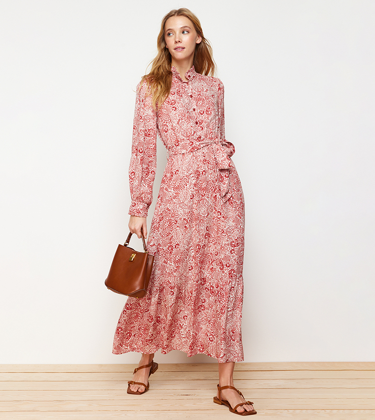 Floral Print Woven Tiered Dress