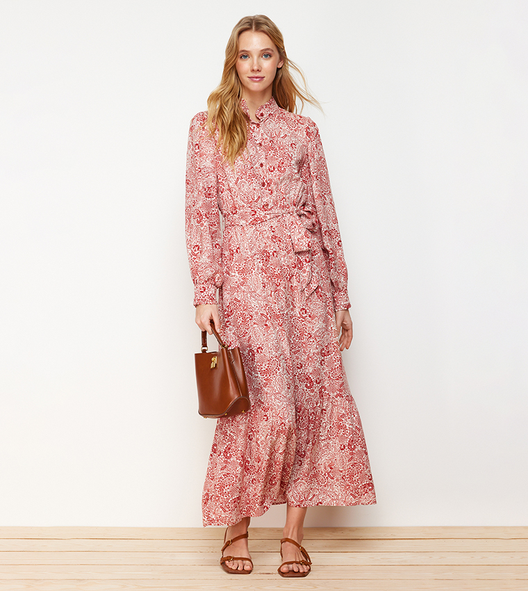 Floral Print Woven Tiered Dress