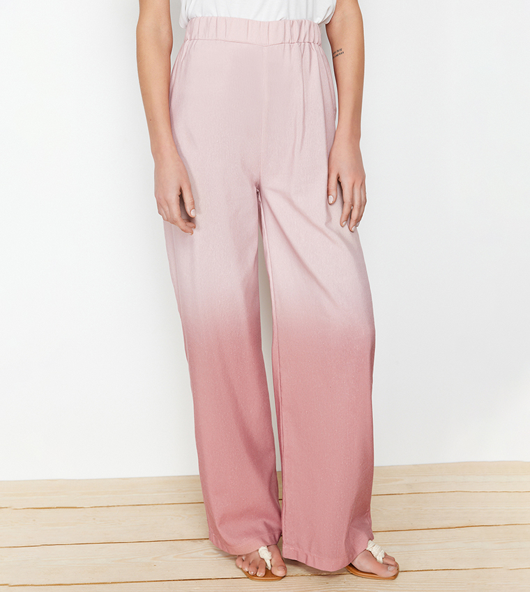 Ombre Woven Kimono and Trousers Set