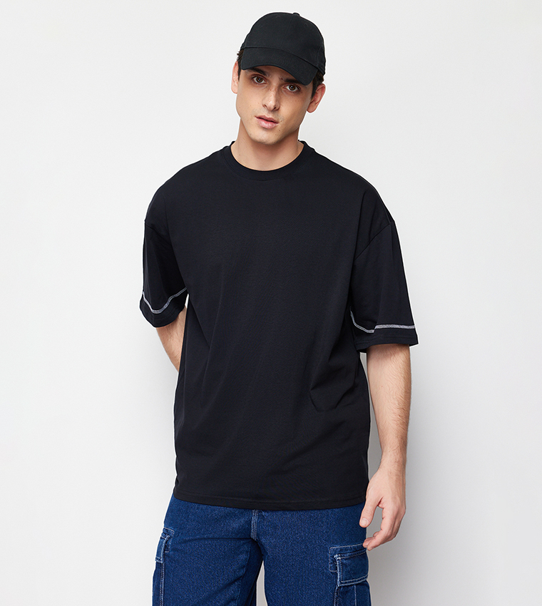 【関税・送料込】Denim contrast layered oversized t-shirts Cotton Modal Oversize T-Shirt in Ivy by Thom Krom | Shop
