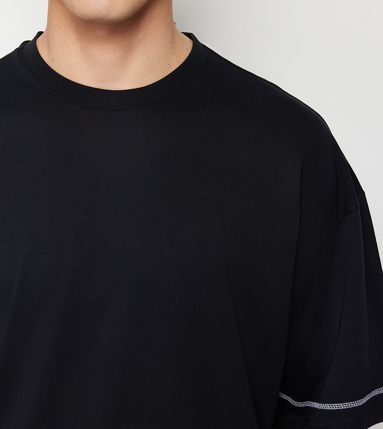 Buy Trendyol Contrast Stitch Detail Oversized T Shirt In