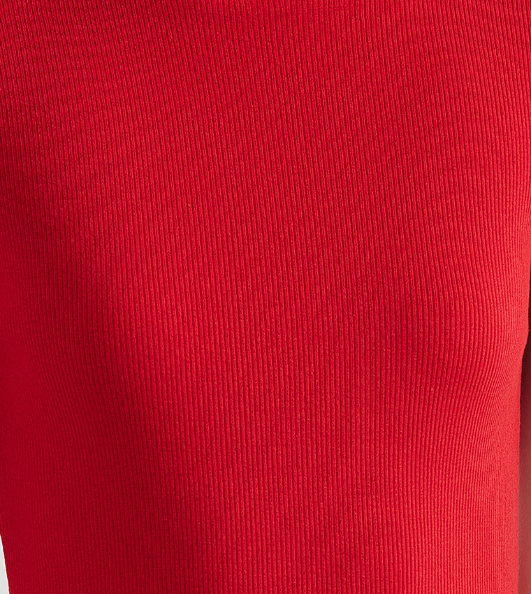 Ribbed Short Sleeves Bodycon Dress