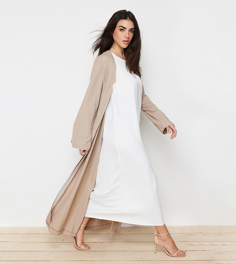 Color Block Abaya with Inner Dress