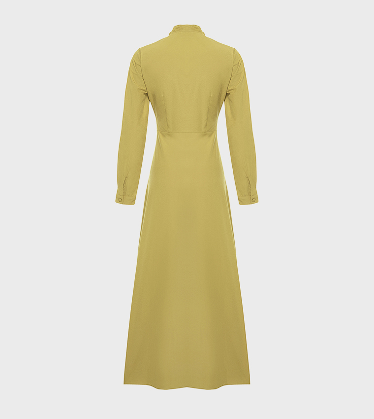 Solid Woven Pleated Dress