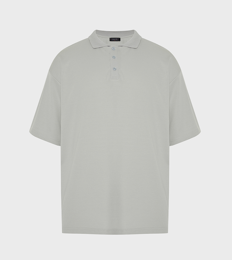 Buy Trendyol Limited Edition Solid Oversized Polo T Shirt In Buy Trendyol Limited Edition Solid Oversized Polo T Shirt In