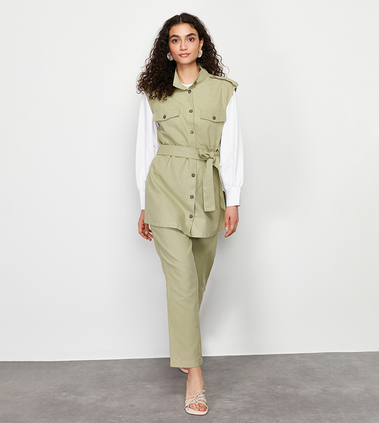 Gabardine Vest and Trouser Set