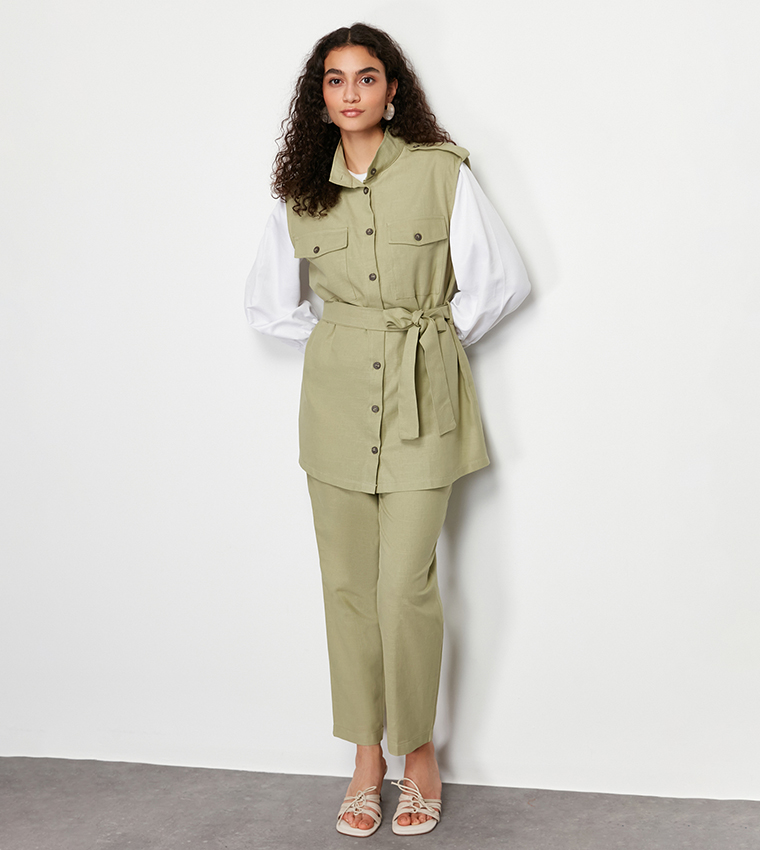 Gabardine Vest and Trouser Set