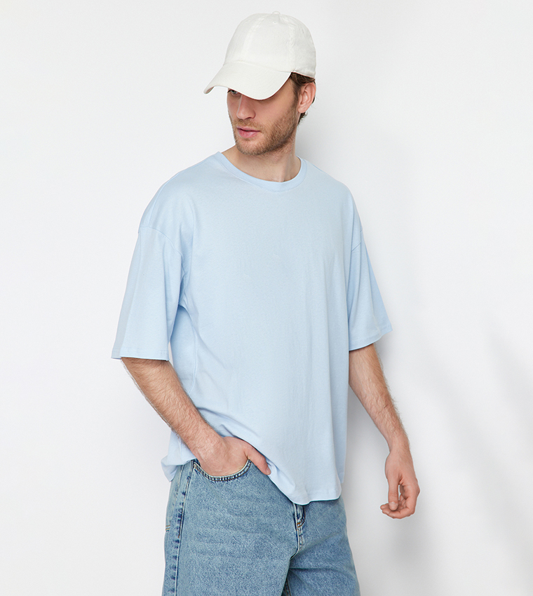Solid Crew Neck Oversized T-Shirt