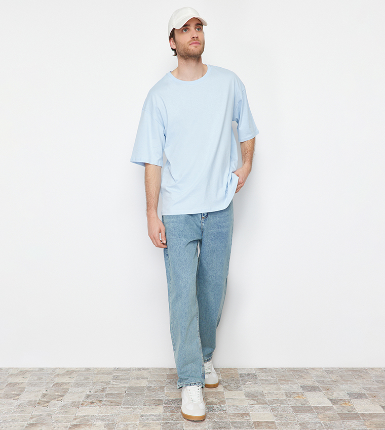 Solid Crew Neck Oversized T-Shirt