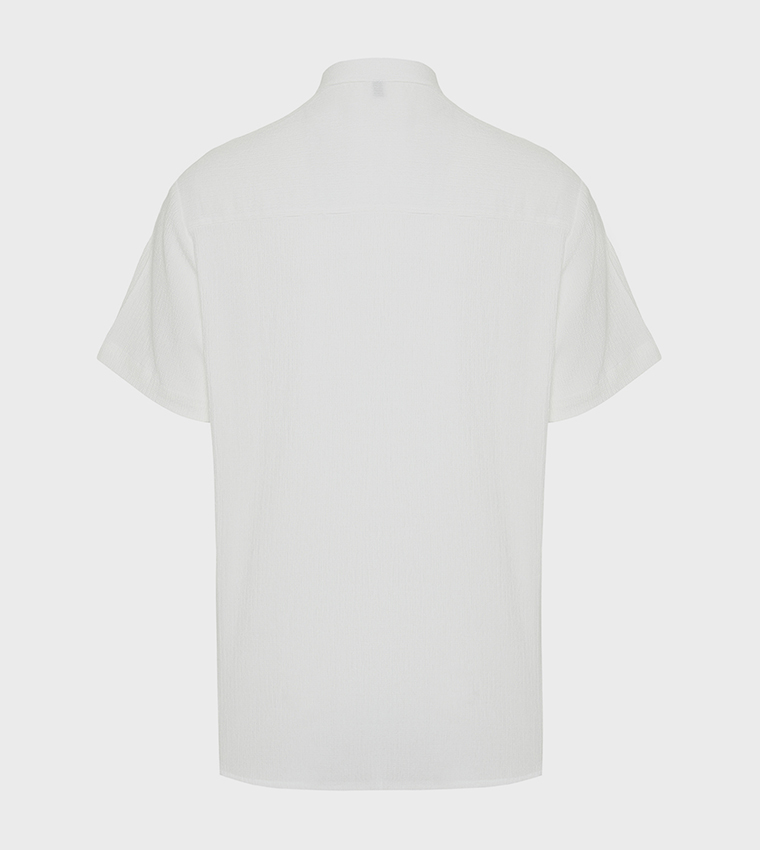 Mandarin Collar Knitted Shirt