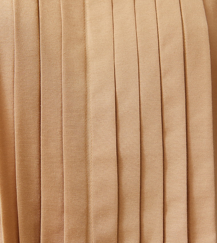 Pleat Detail A-Line Dress