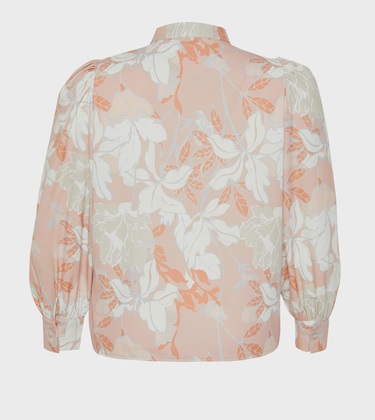 Buy Trendyol Floral Patterned Bishop Sleeves Shirt In Orange | 6thStreet  Kuwait