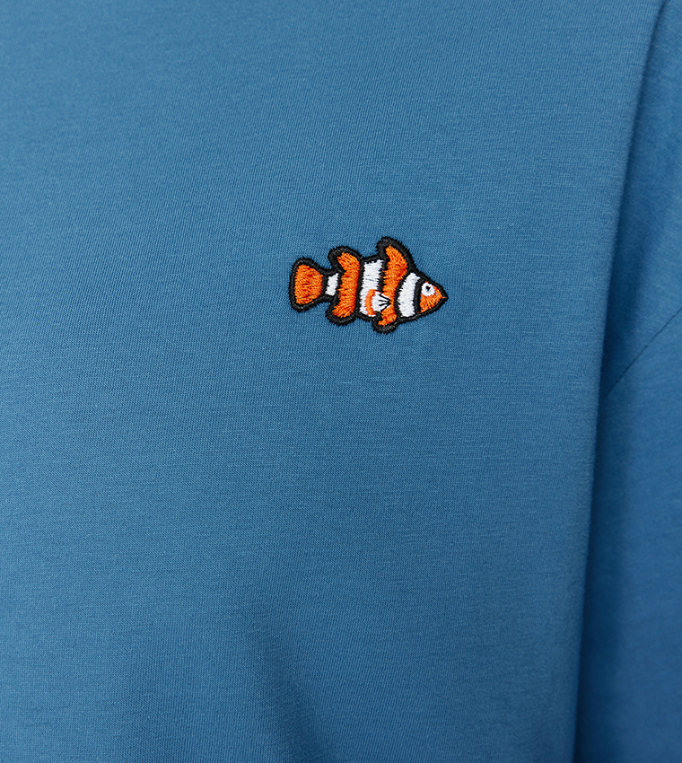 Embroidered Oversized Crew Neck T-Shirt