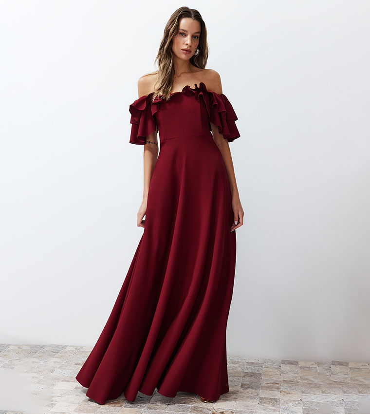 Off Shoulder Flounce Dress