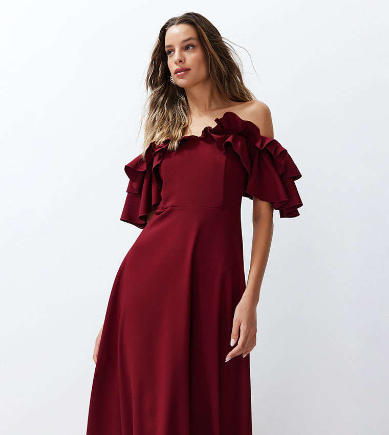 Off Shoulder Flounce Dress