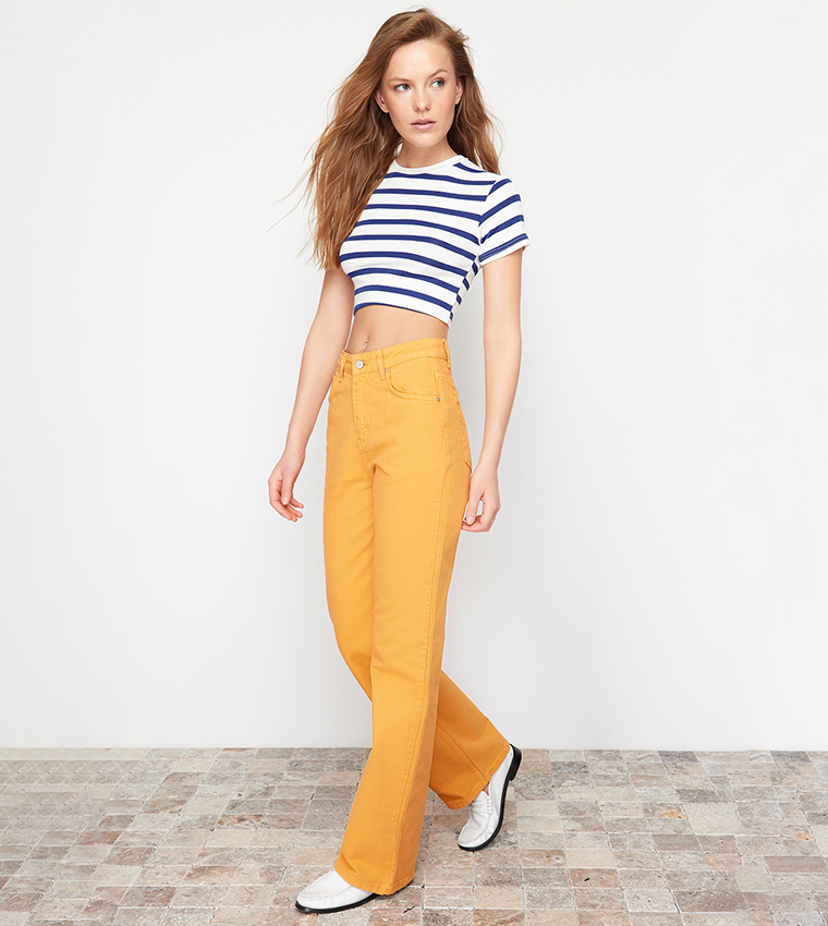 High Waist Straight Fit Jeans
