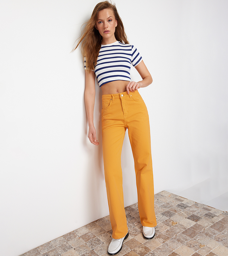 High Waist Straight Fit Jeans