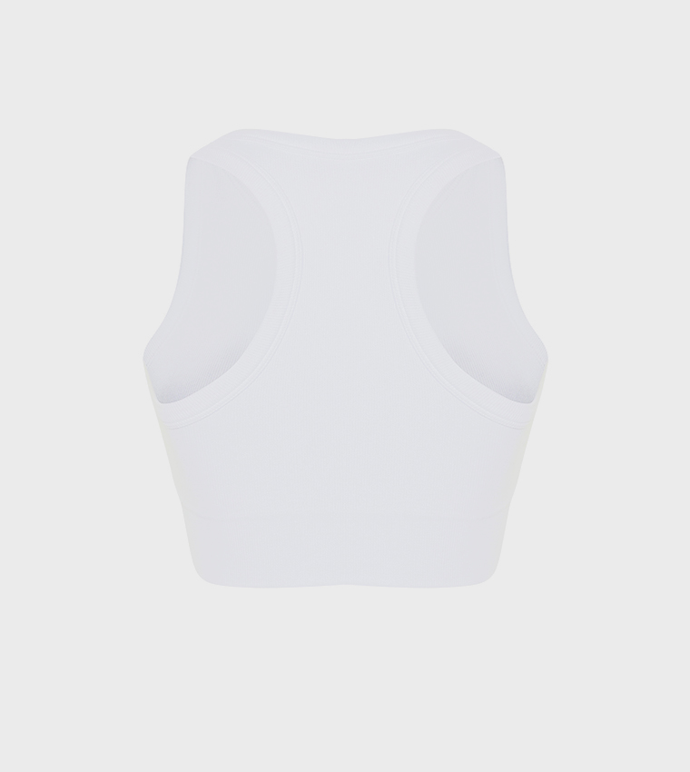 Halter Neck Sports Bra in White