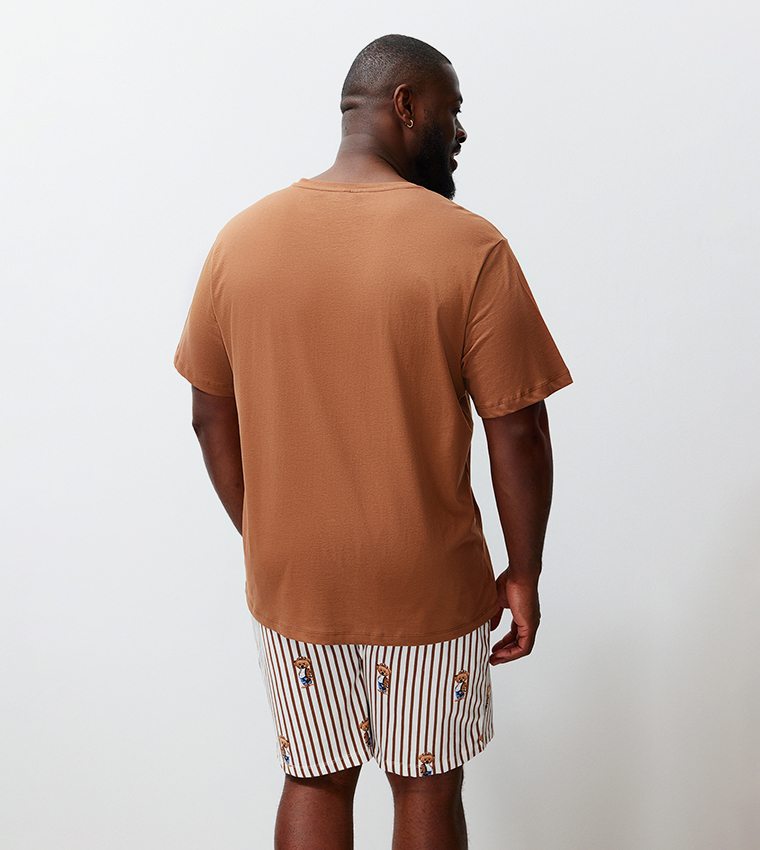 Teddy Bear Print Short Pajama Set