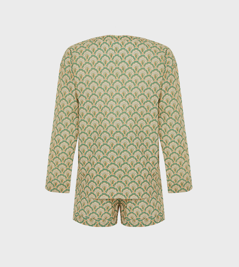 Ethnic Print Top and Shorts Set