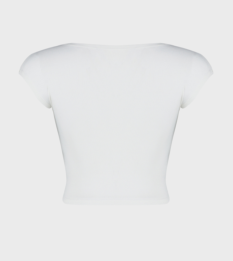 Solid Crew Neck Crop Top