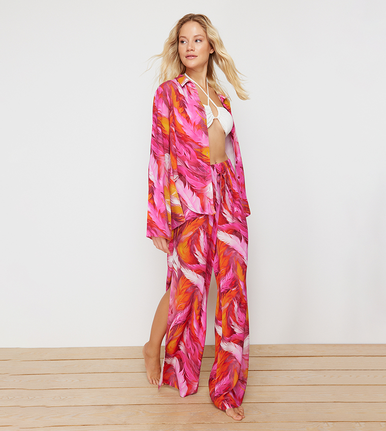 Floral Print Shirt and Trouser Set