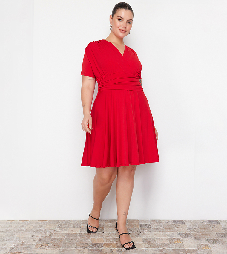 Curve Solid Knitted Dress