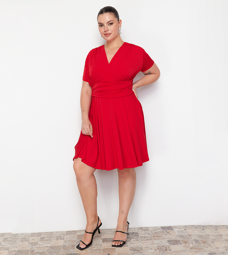 Curve Solid Knitted Dress