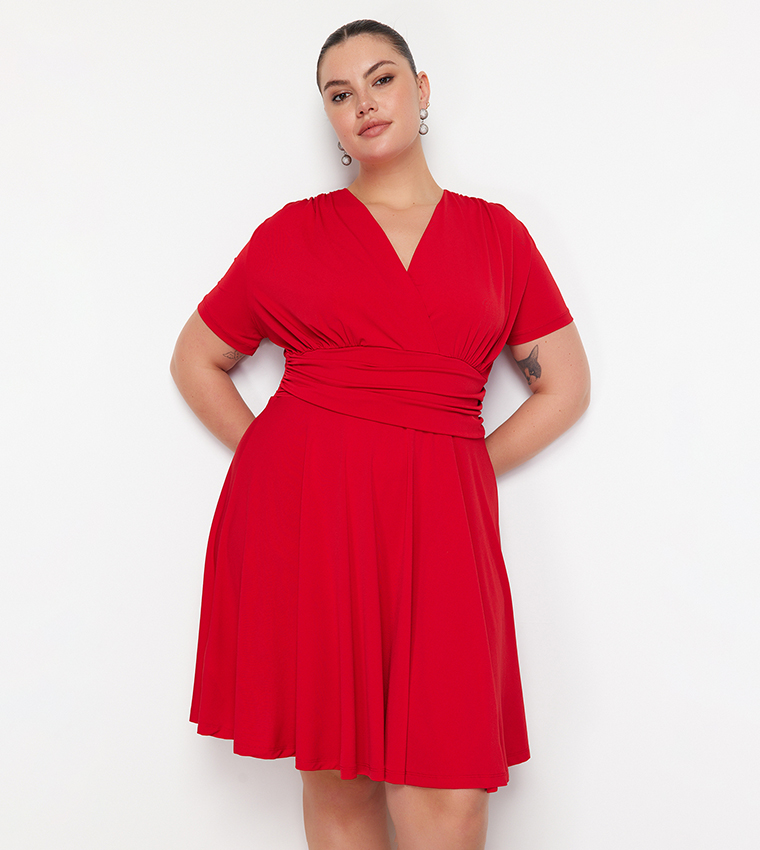 Curve Solid Knitted Dress