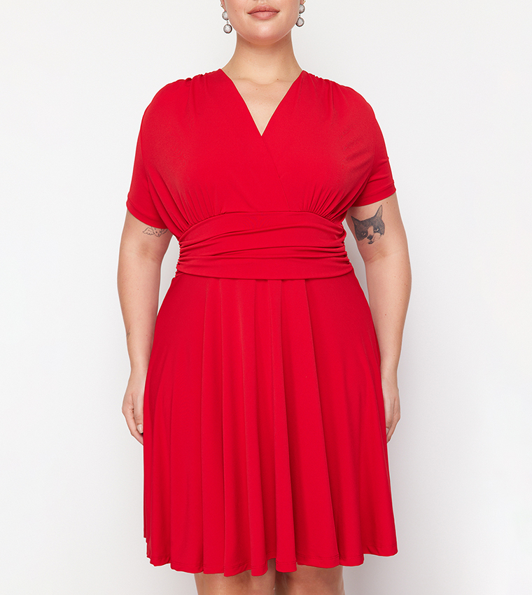 Curve Solid Knitted Dress