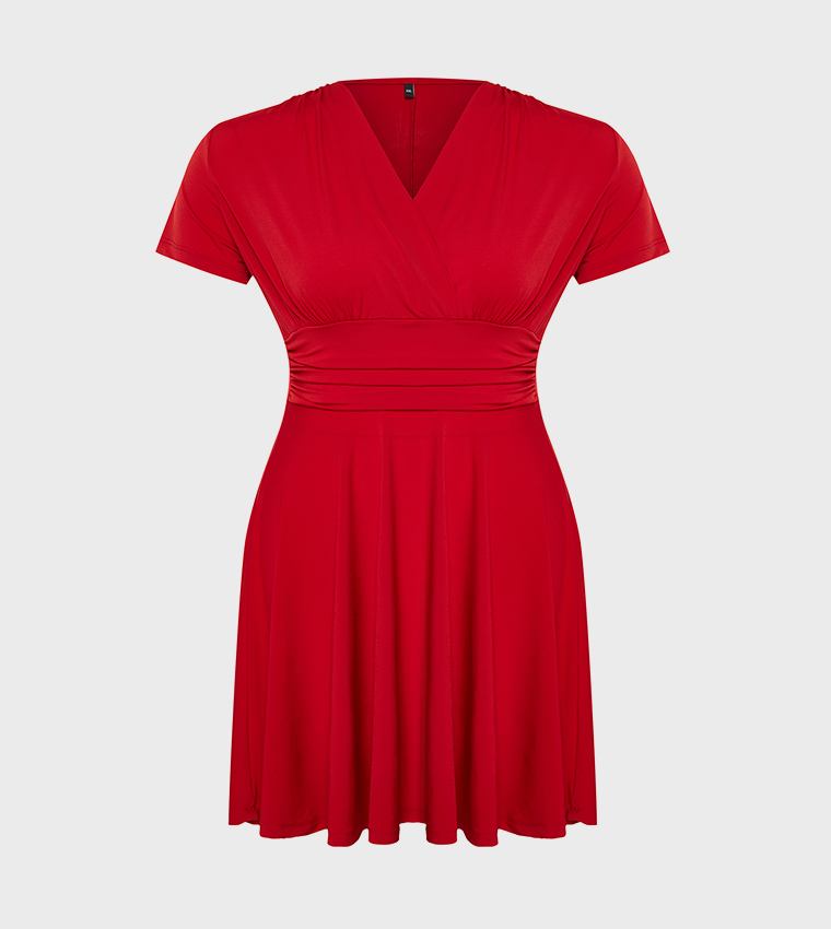Curve Solid Knitted Dress
