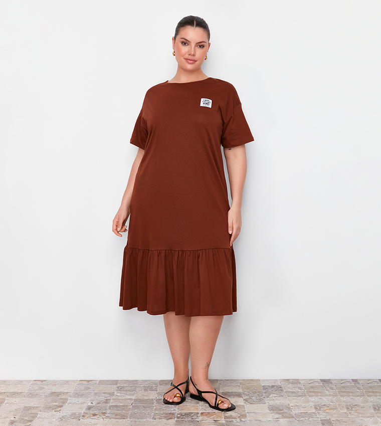 Ruffle hem t shirt dress online