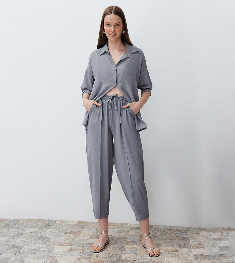 Textured Shirt and Trouser Set