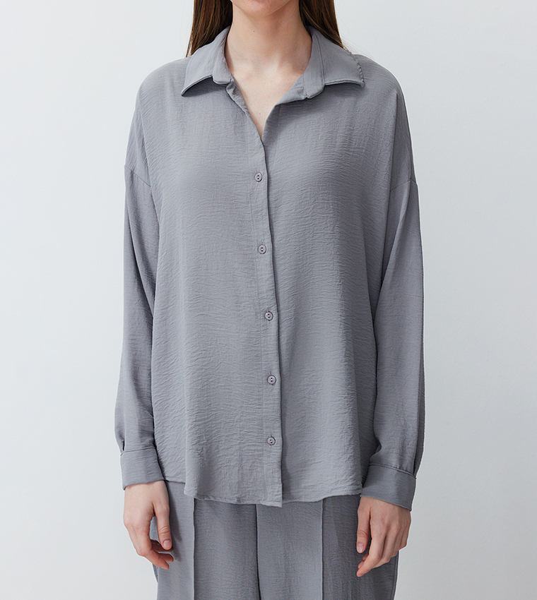Textured Shirt and Trouser Set